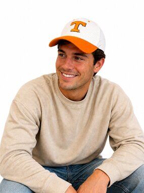 New Tennessee Volunteers White/Orange NCAA Fitted Hat Size 7 1/2 Zephyr